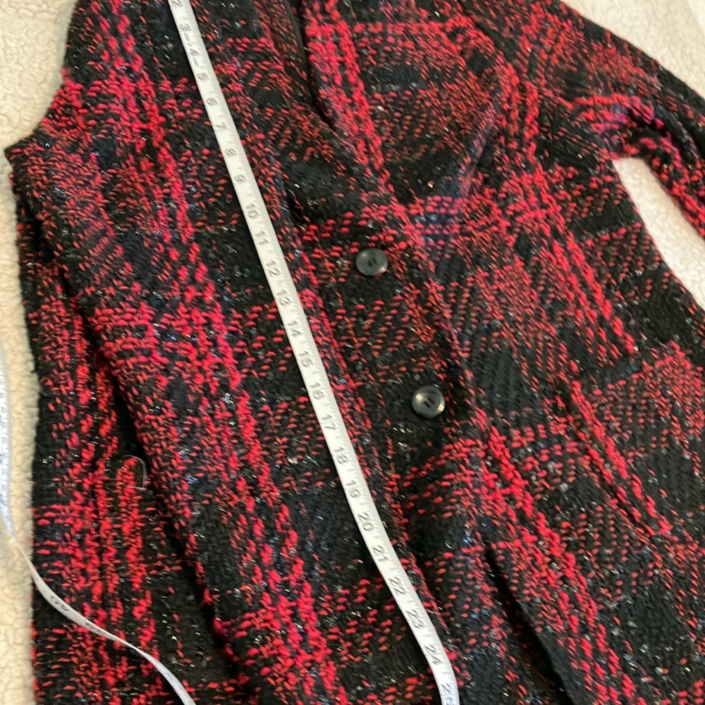 Lane Bryant Red and Black Plaid Blazer - Picture 7 of 9